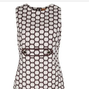 Tory Burch Brown and White Dot Jacquard Dress